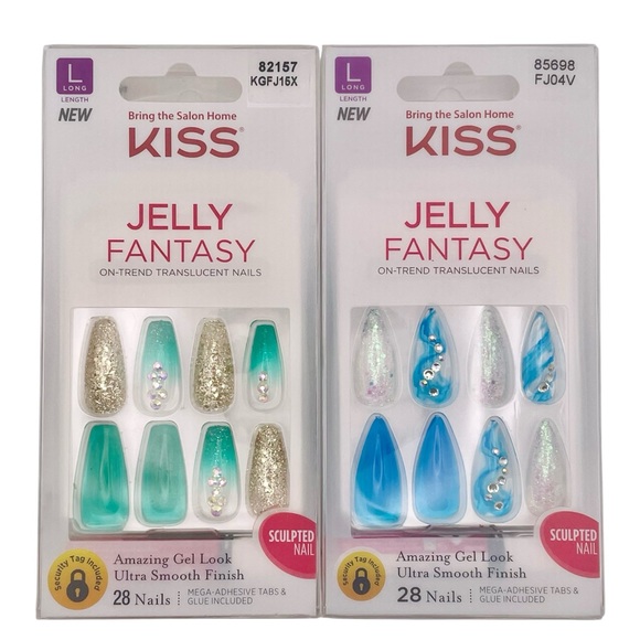 RARE‼️ KISS Jelly Fantasy Nails - Lot of 2 sets. - Picture 1 of 8